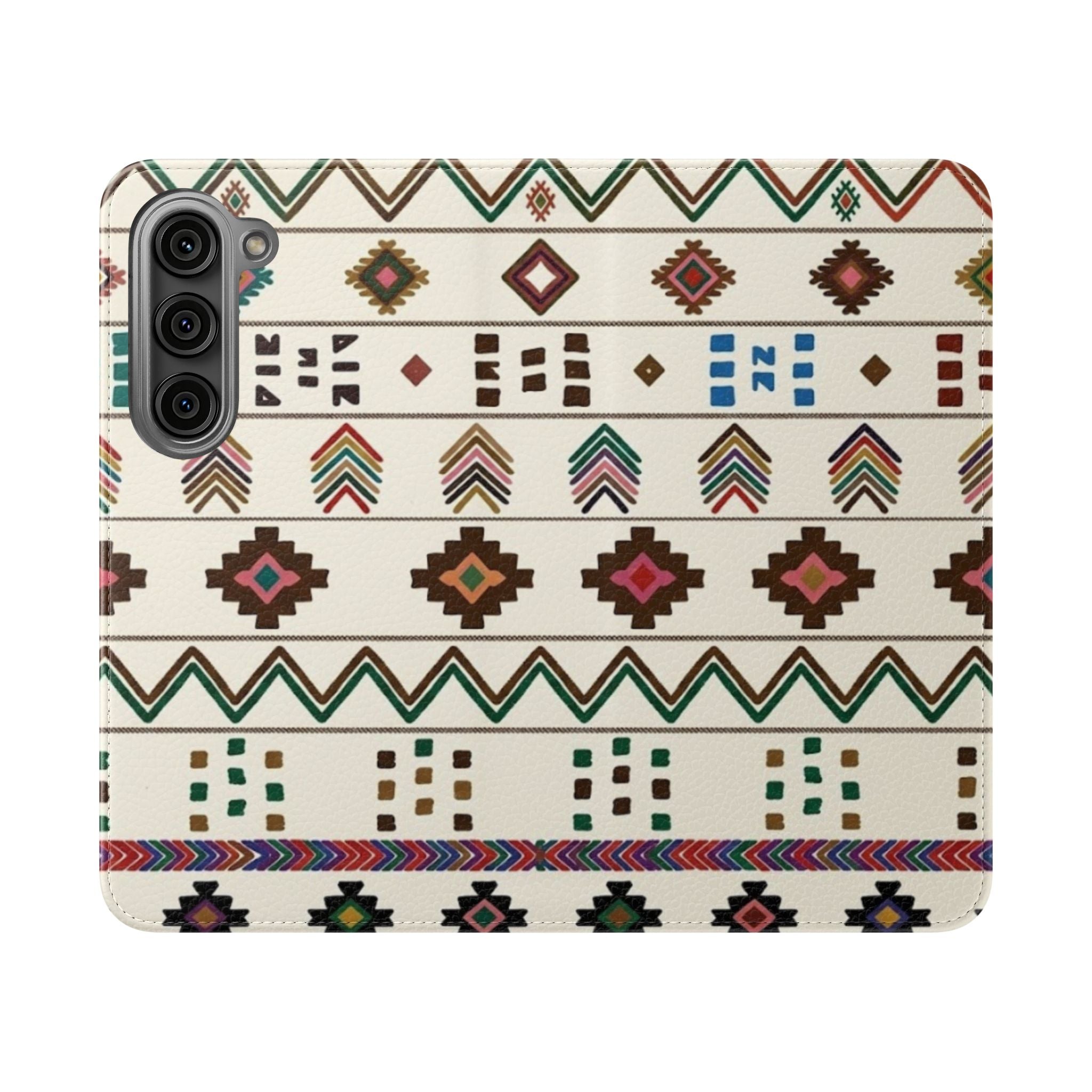 Southwestern Aztec Pattern Flip Case | Tribal Phone Wallet, Card Slots