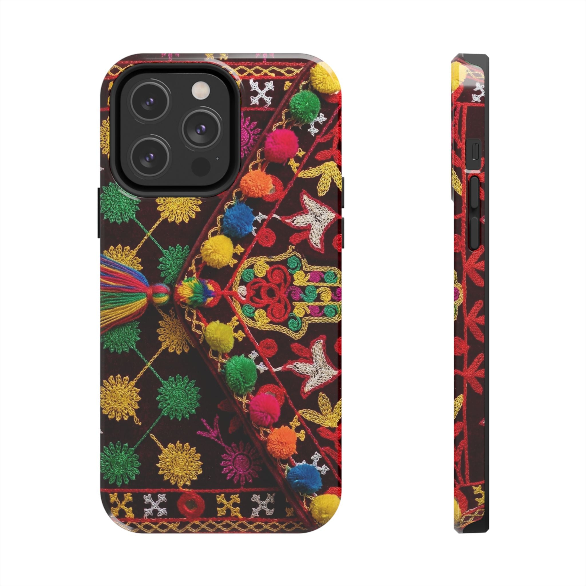 Colorful Pom Pom Pattern Phone Case | Tough Phone Case