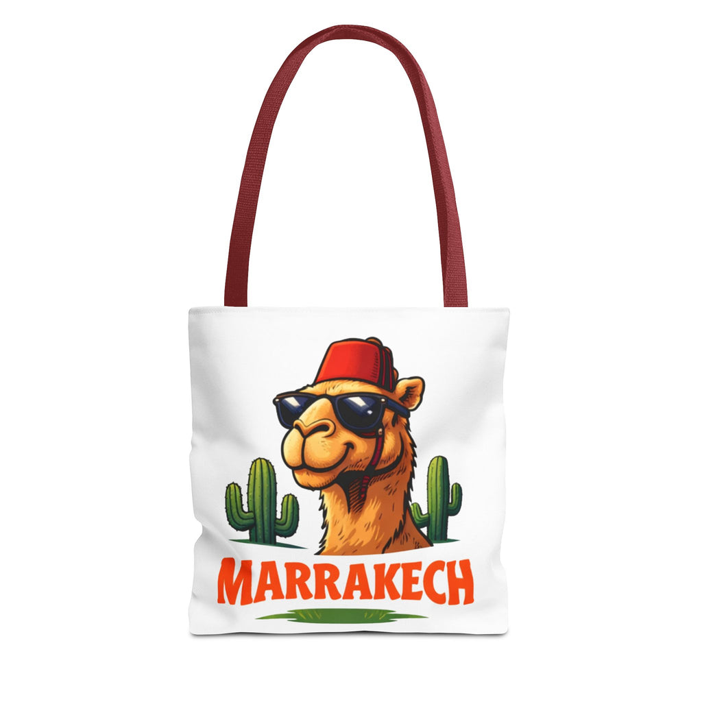 Marrakech Coco Chamelle Tote Bag — Cool Camel with Sunglasses Travel Tote