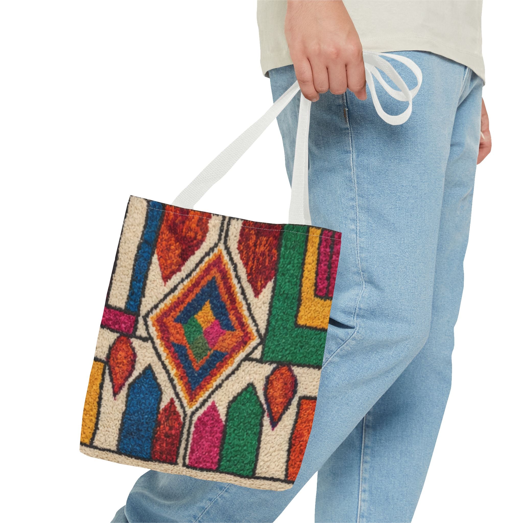 Colorful Geometric Kilim Pattern Tote | Boho Aztec Tribal Bag