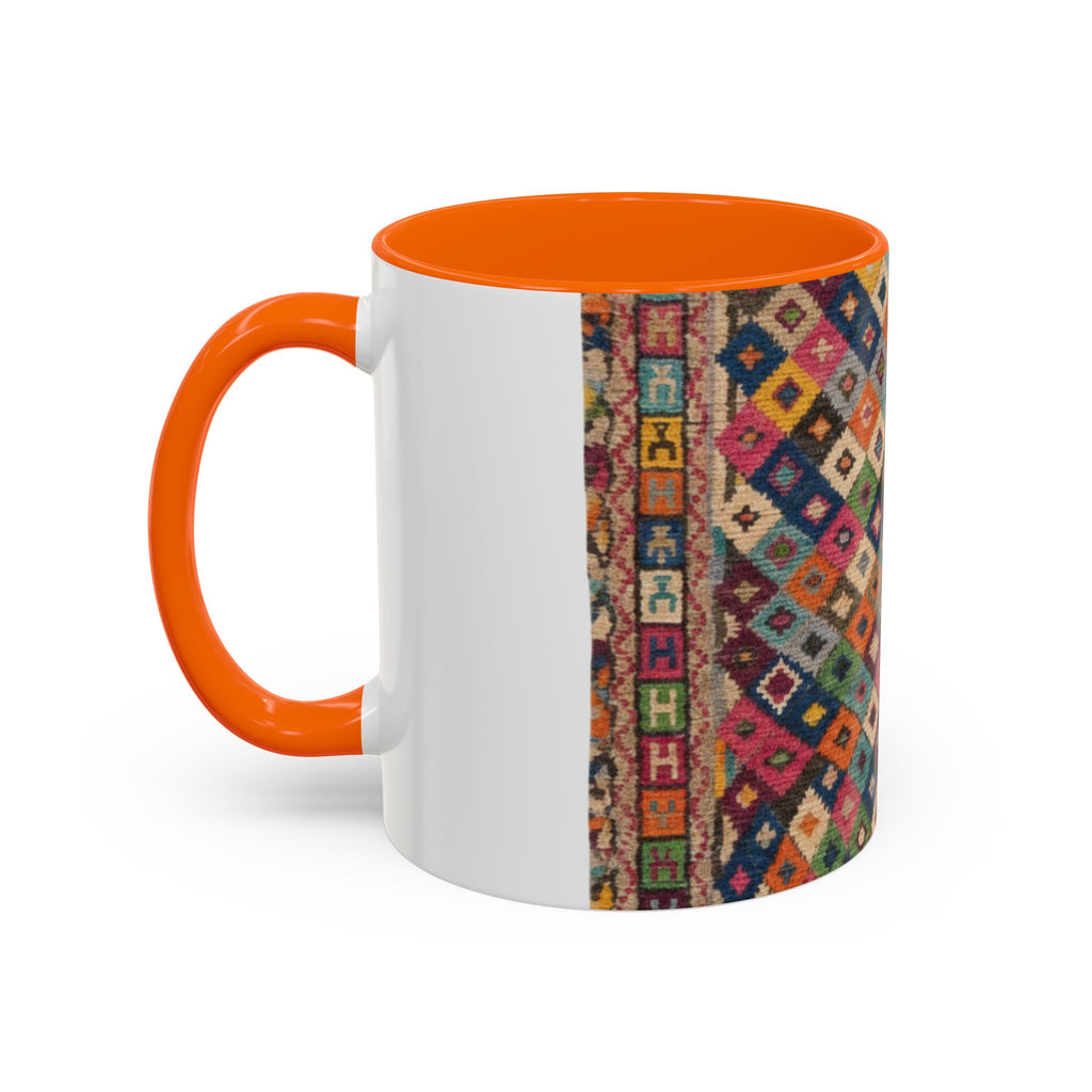 Colorful Kilim Diamond Pattern Mug | Accent Coffee Mug 11oz 15oz