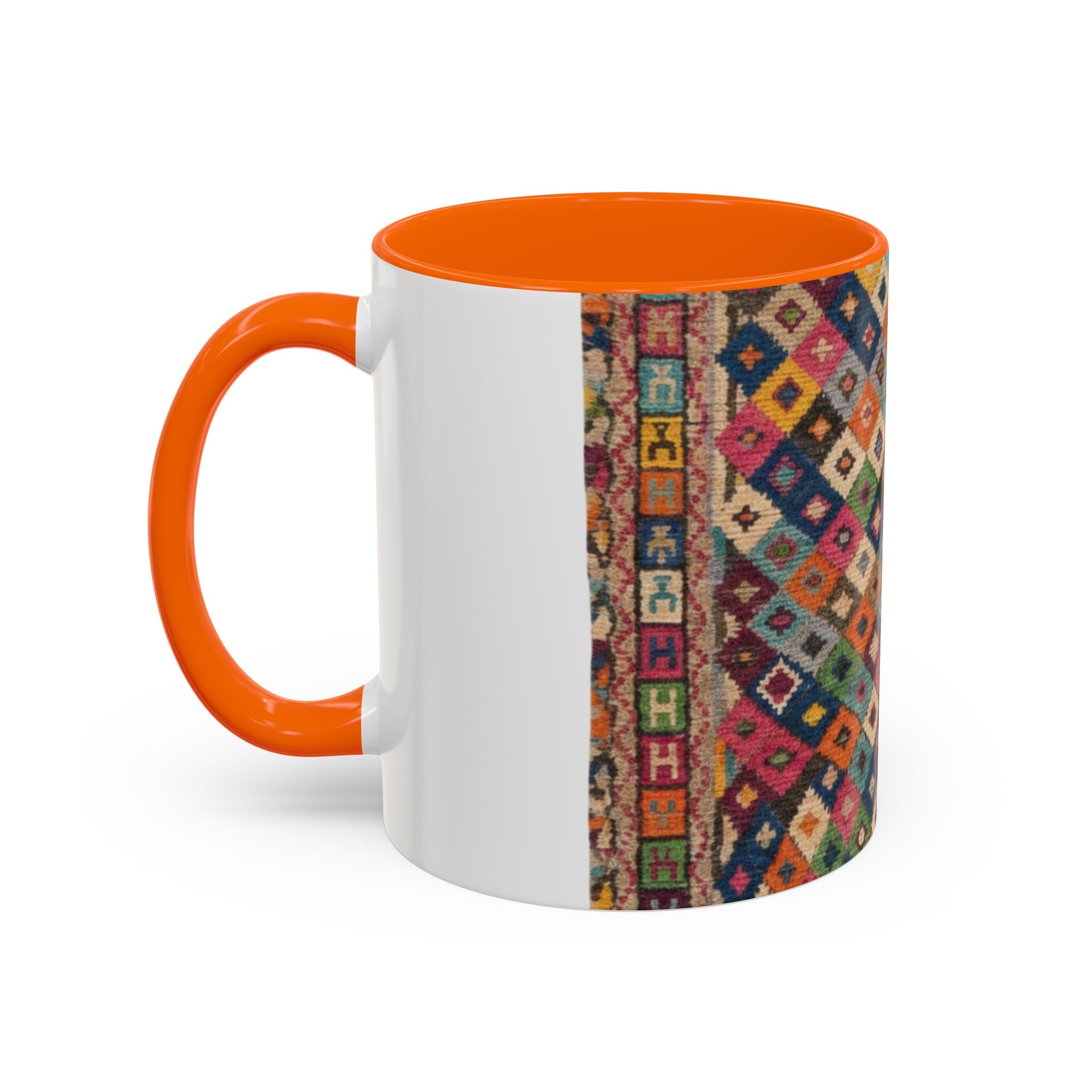 Colorful Kilim Diamond Pattern Mug | Accent Coffee Mug 11oz 15oz