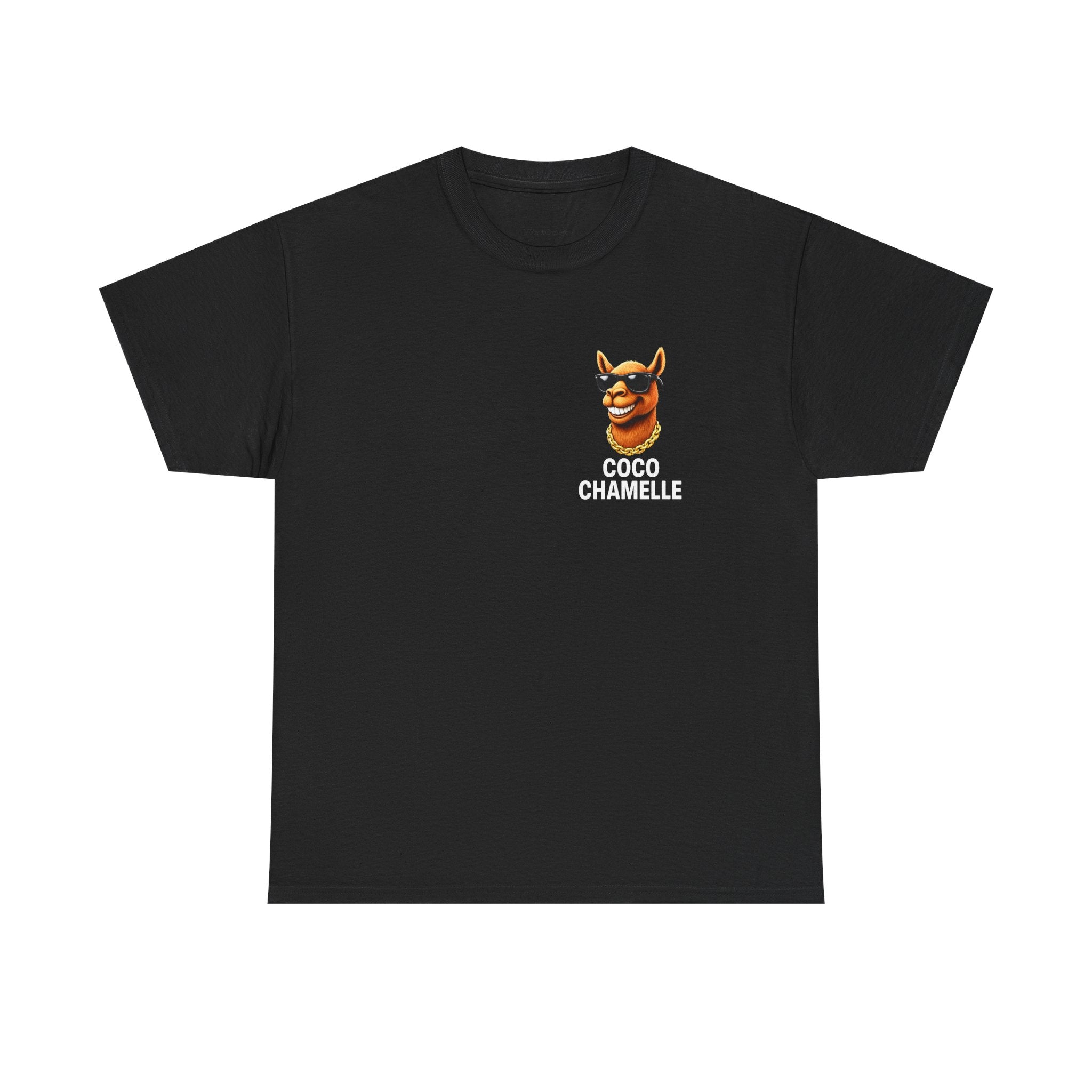 Coco Chamelle Tee Shirt - Cool Camel with Sunglasses & Gold Chain
