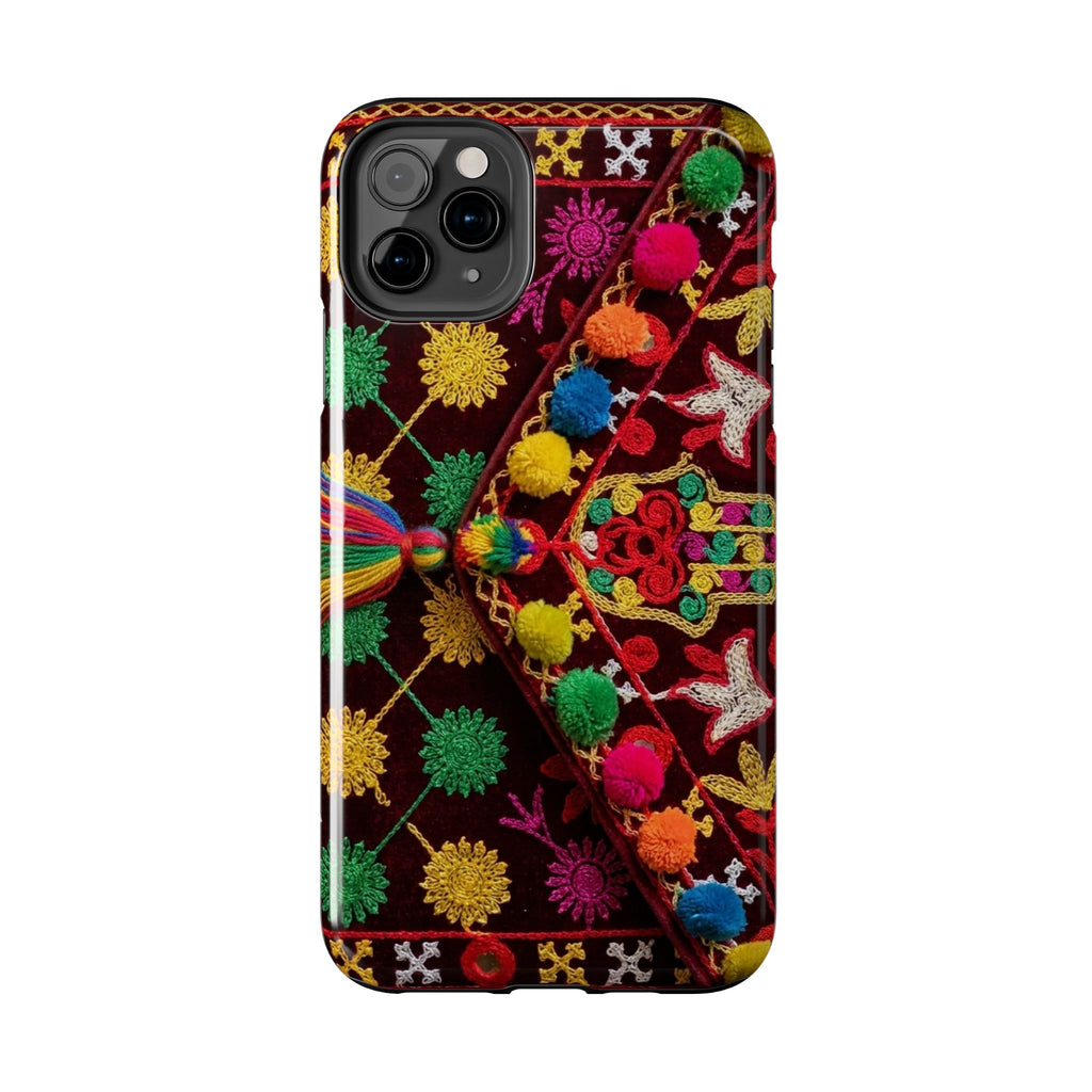 Colorful Pom Pom Pattern Phone Case | Tough Phone Case