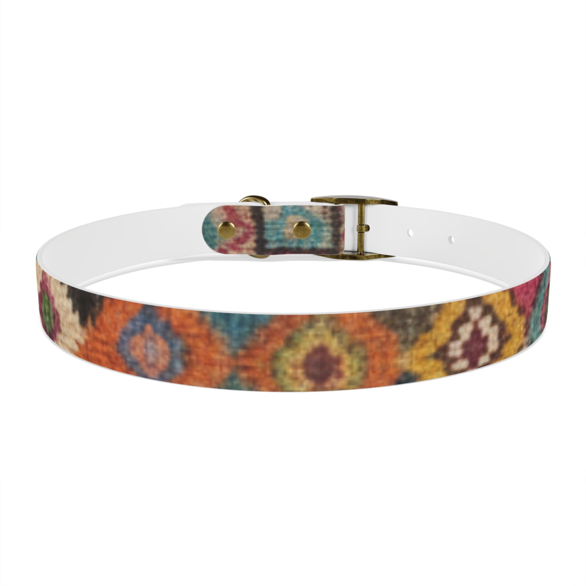 Boho Ikat Pattern Dog Collar | Colorful Southwestern Print