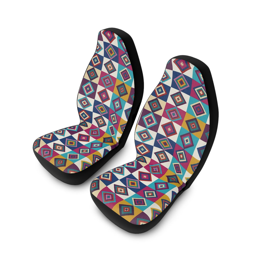 Colorful Geometric Diamond Pattern Car Seat Covers | Southwestern Print