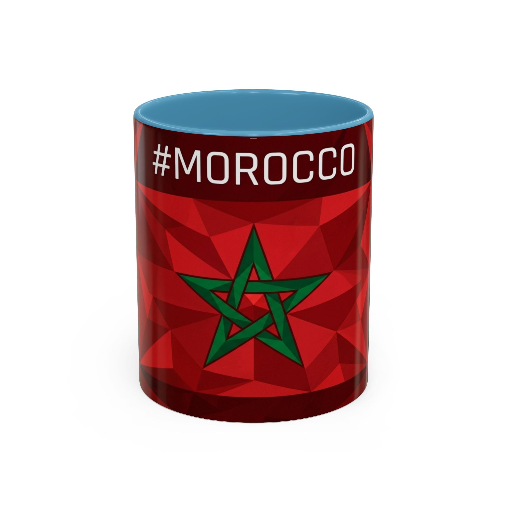 Morocco Flag Red Geometric Star Accent Mug | 11oz 15oz