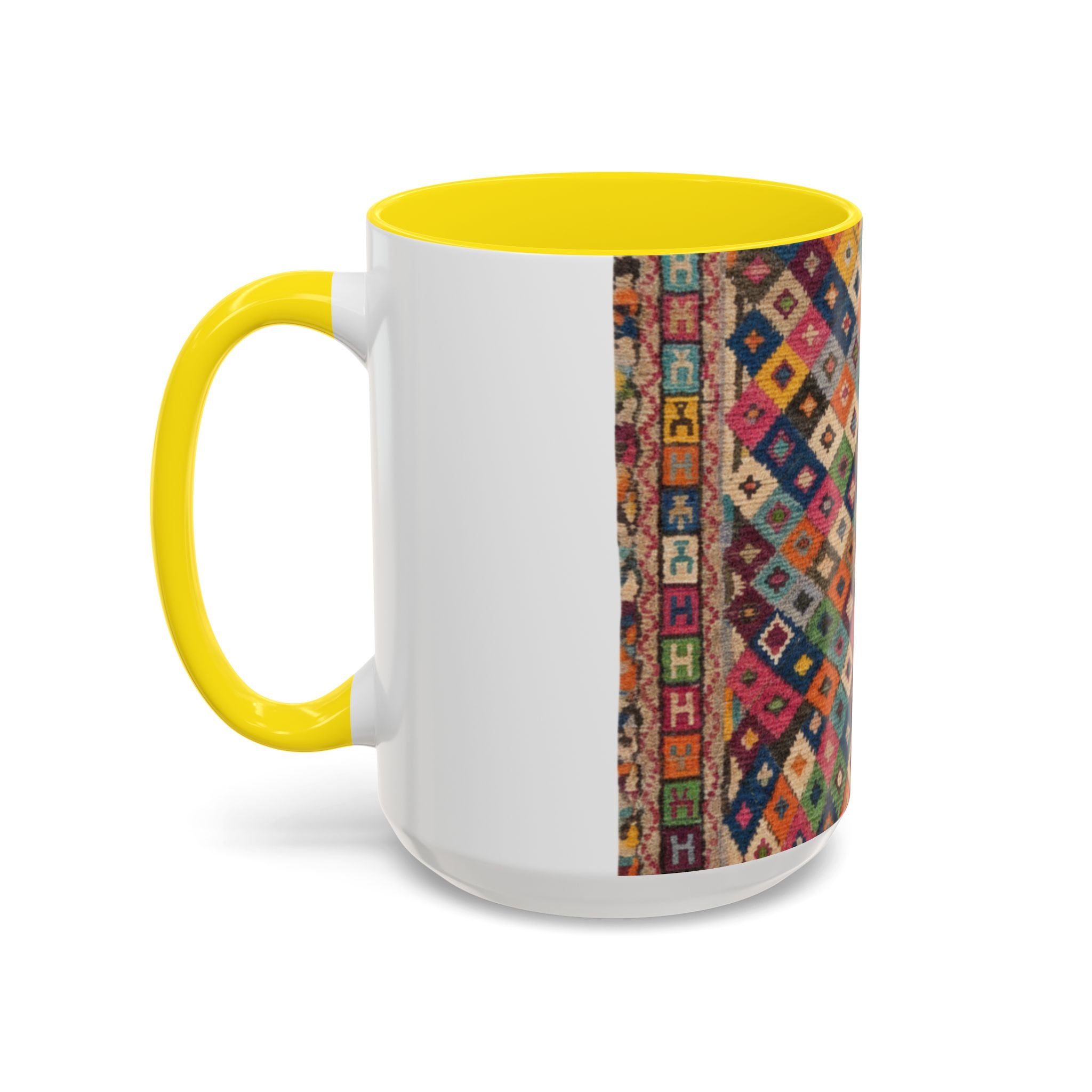 Colorful Kilim Diamond Pattern Mug | Accent Coffee Mug 11oz 15oz