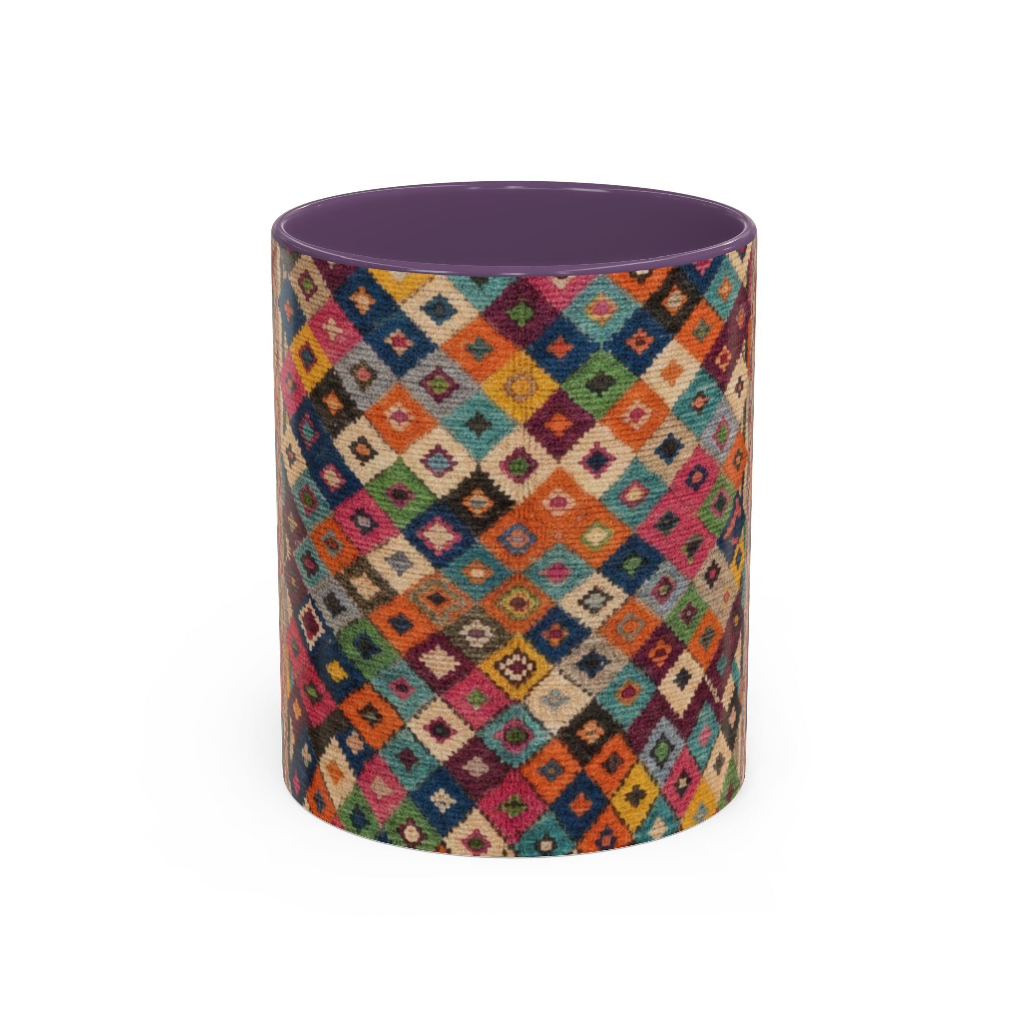 Colorful Kilim Diamond Pattern Mug | Accent Coffee Mug 11oz 15oz