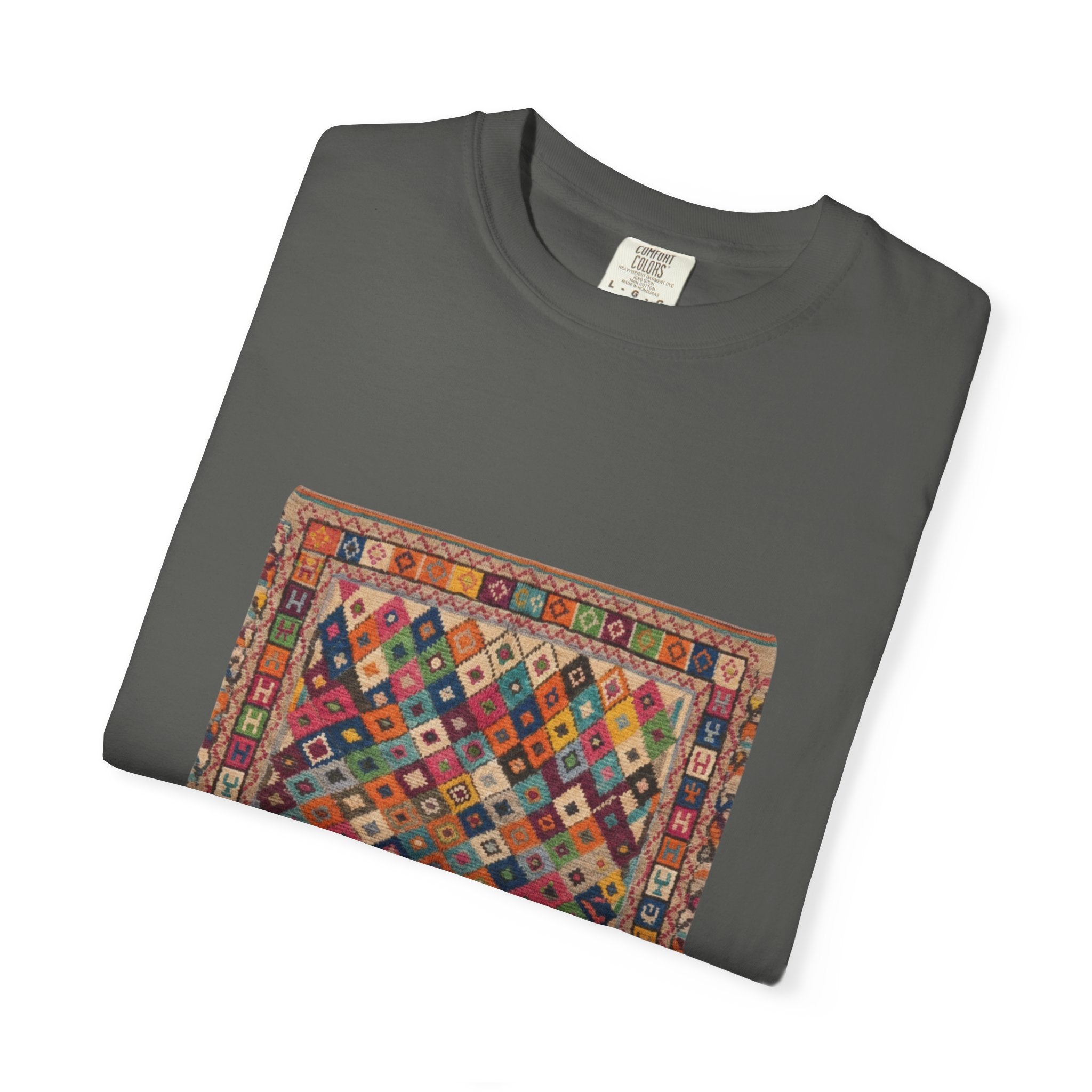 Colorful Kilim Rug Artwork T-Shirt | Geometric Ethnic Print