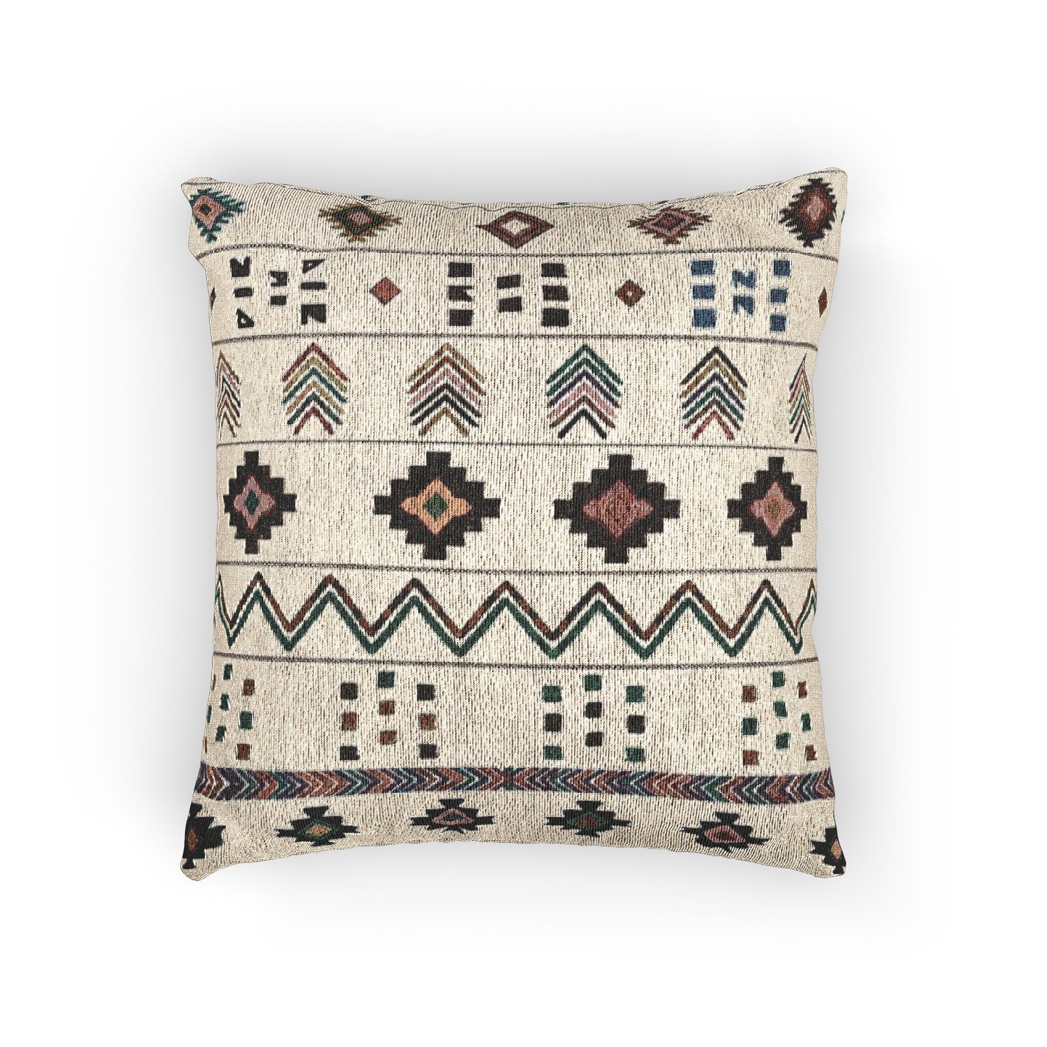 Southwestern Geometric Woven Pillow | Boho Tribal Throw Pillow