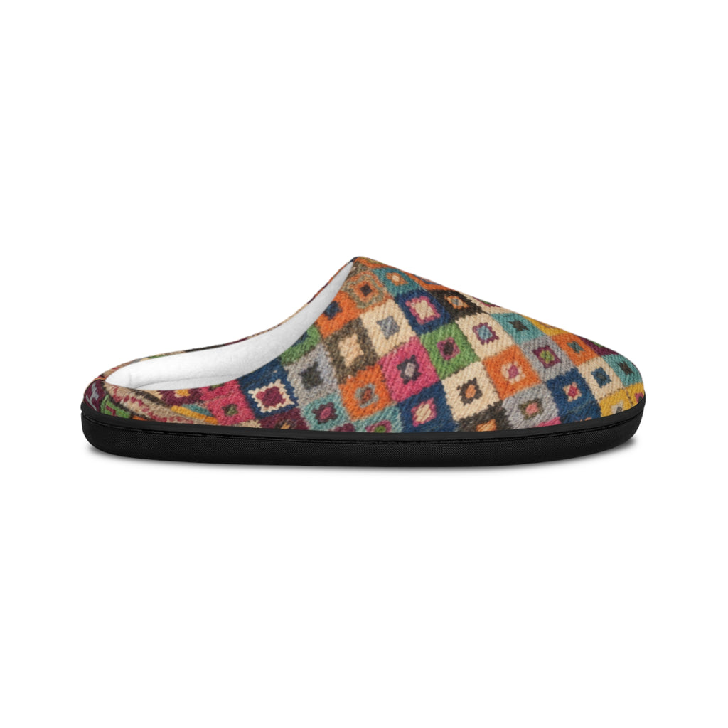 Colorful Kilim Diamond Pattern Slippers | Indoor Cozy Home Shoes