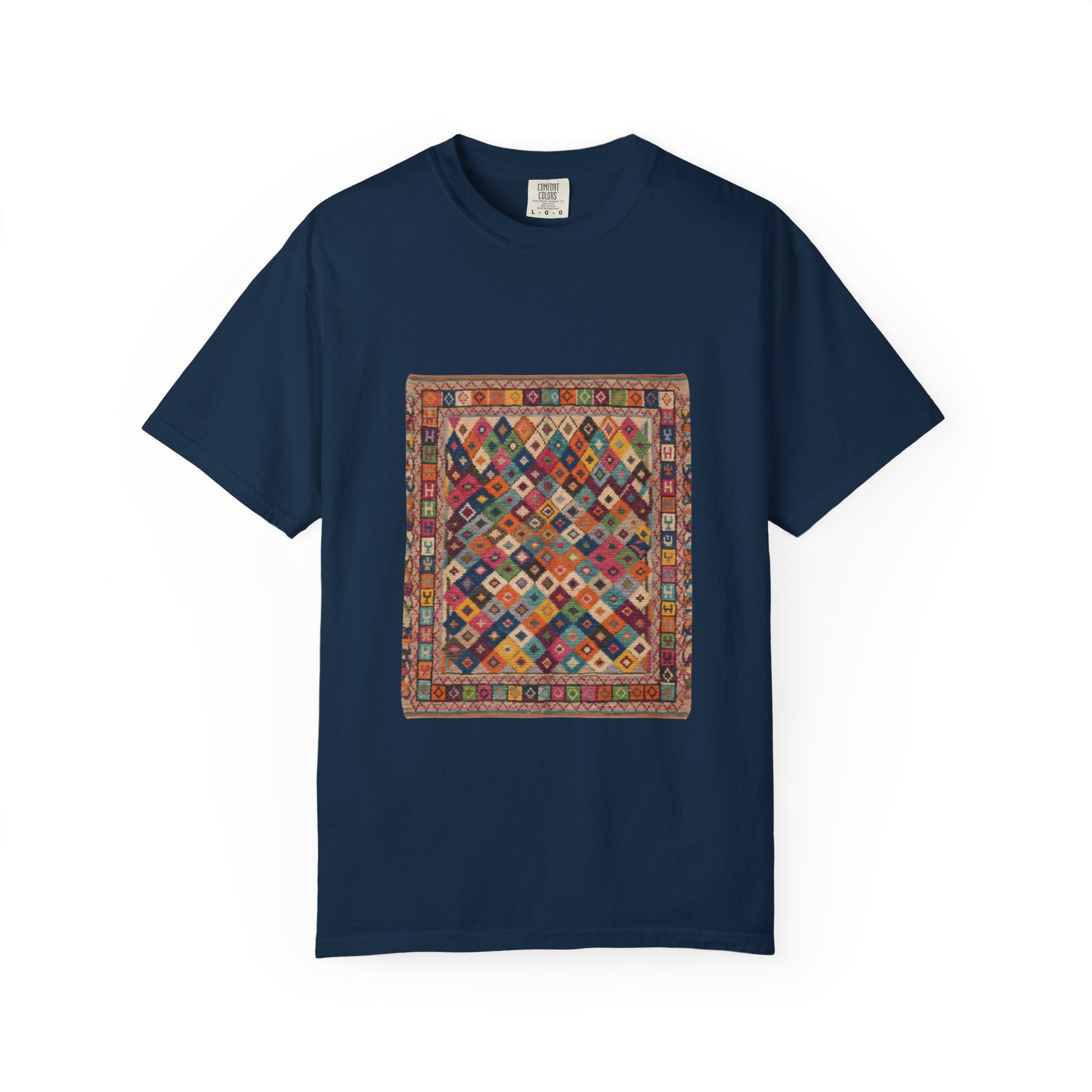 Colorful Kilim Rug Artwork T-Shirt | Geometric Ethnic Print