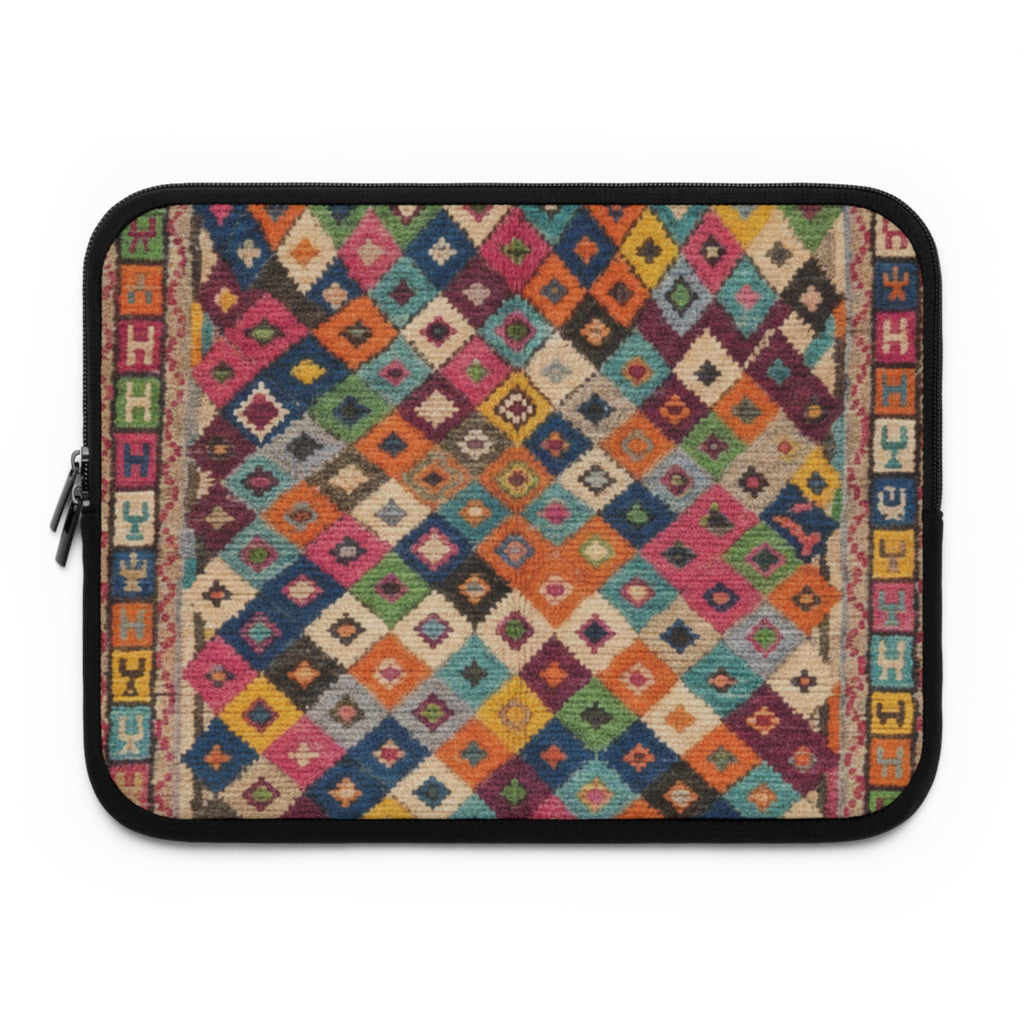 Colorful Kilim Pattern Laptop Sleeve | Boho Geometric Diamond Design