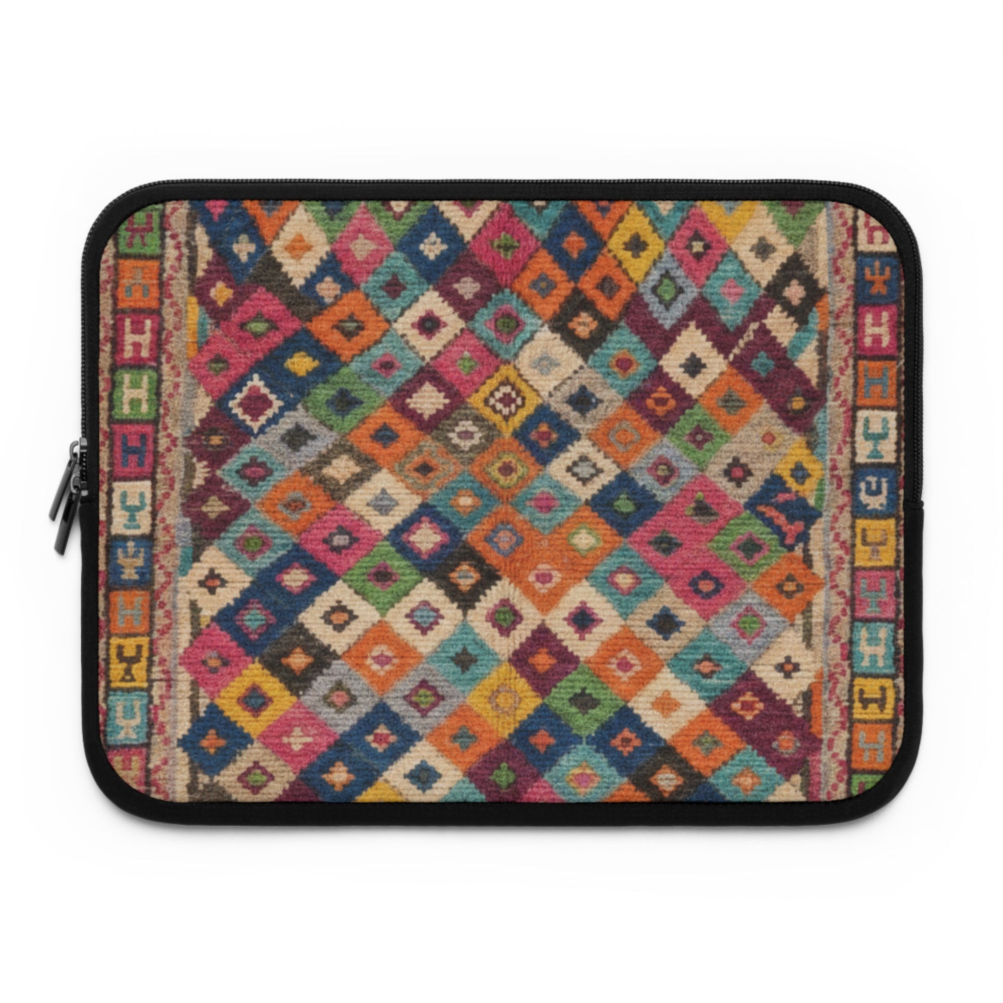 Colorful Kilim Pattern Laptop Sleeve | Boho Geometric Diamond Design
