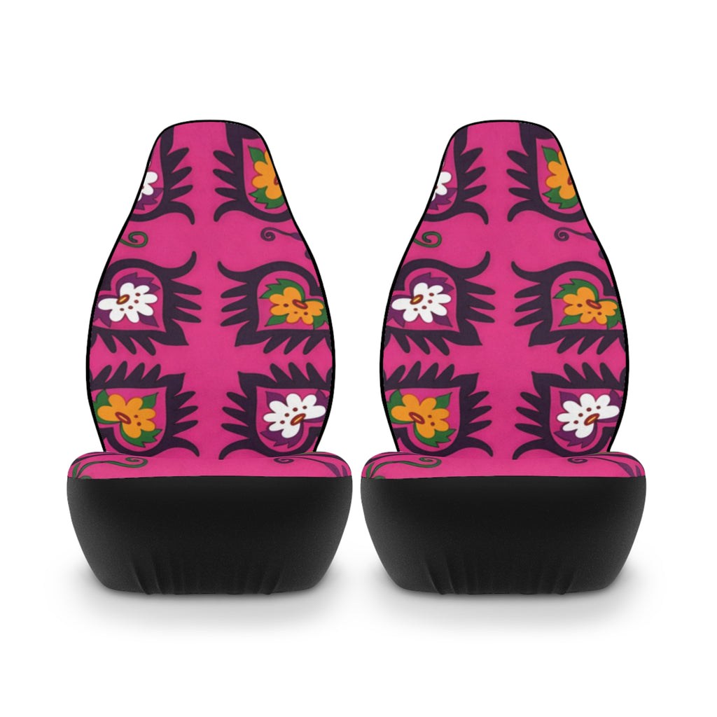 Pink Floral Pattern Car Seat Covers | Polyester Seat Cover