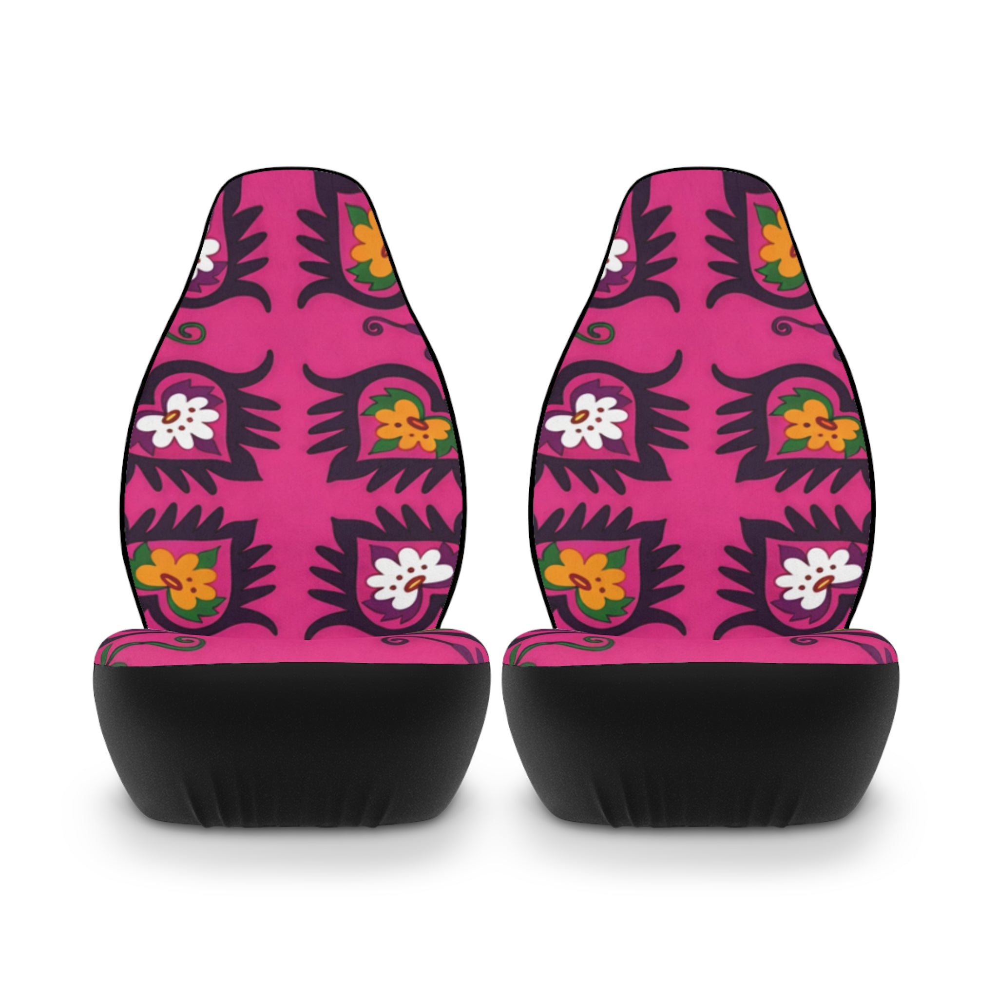 Pink Floral Pattern Car Seat Covers | Polyester Seat Cover