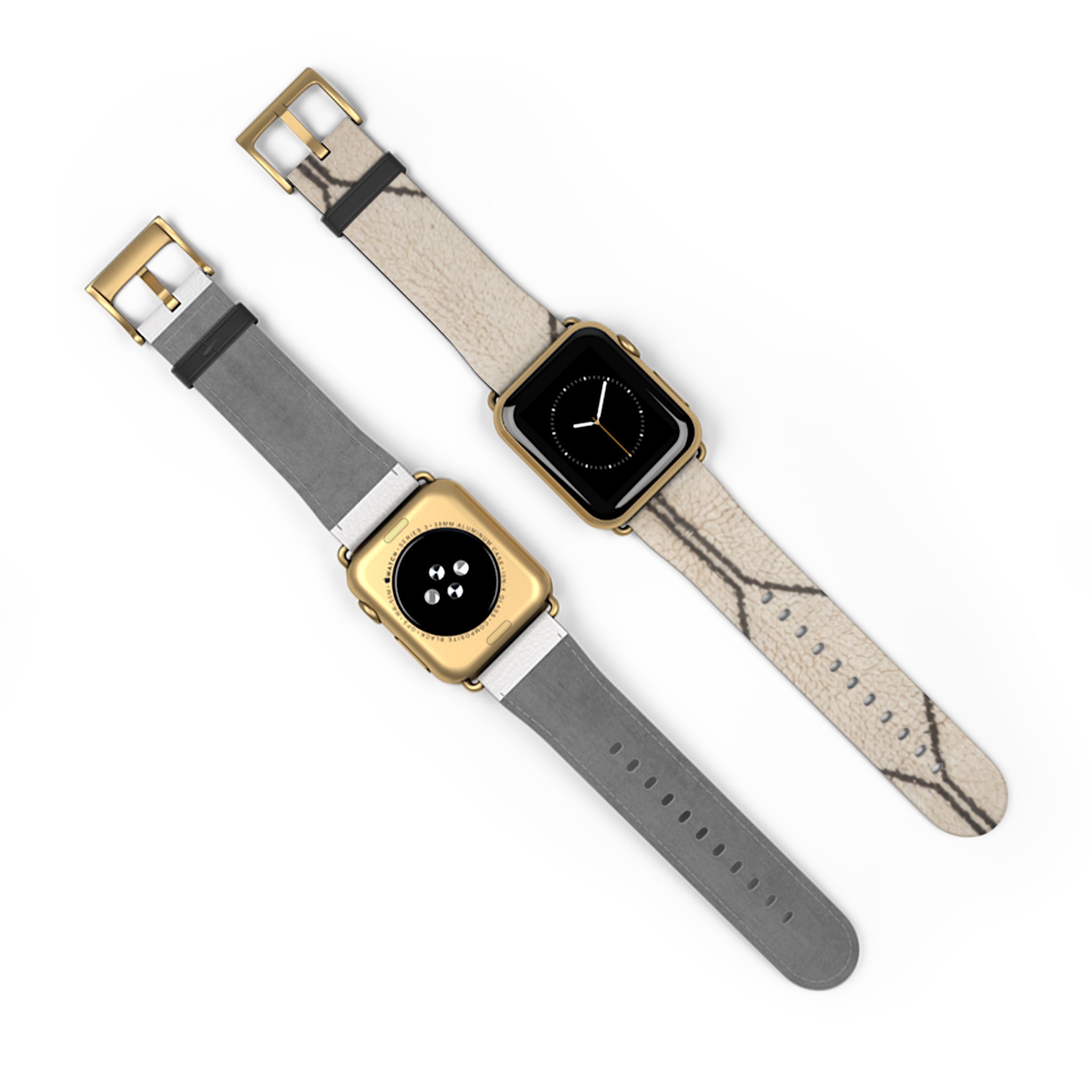 Beige Geometric Moroccan Pattern Watch Band | Neutral Minimalist Leather Look