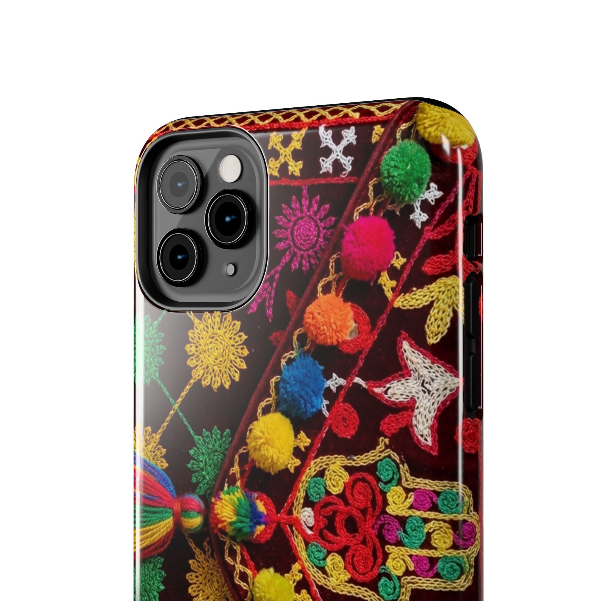 Colorful Pom Pom Pattern Phone Case | Tough Phone Case