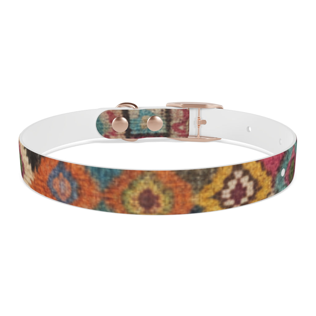 Boho Ikat Pattern Dog Collar | Colorful Southwestern Print