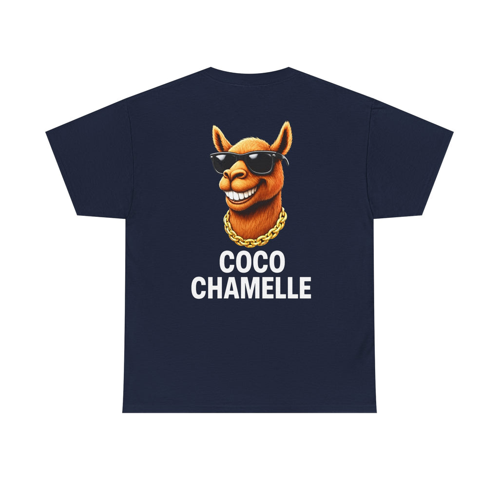 Coco Chamelle Tee Shirt - Cool Camel with Sunglasses & Gold Chain