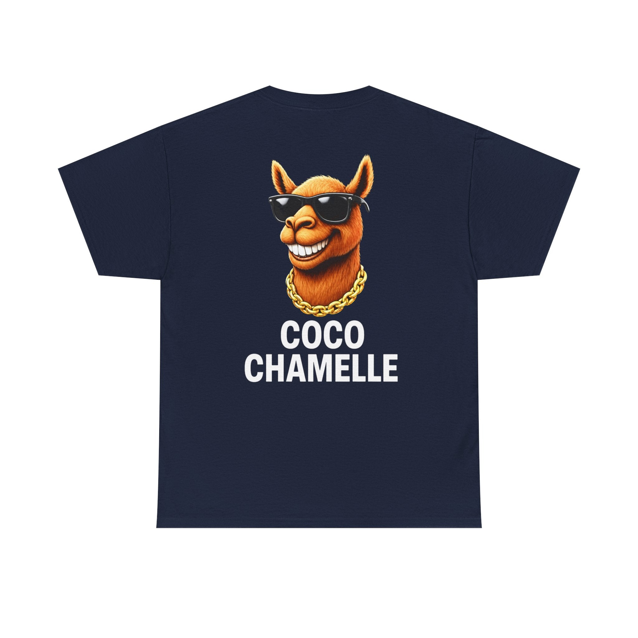 Coco Chamelle Tee Shirt - Cool Camel with Sunglasses & Gold Chain