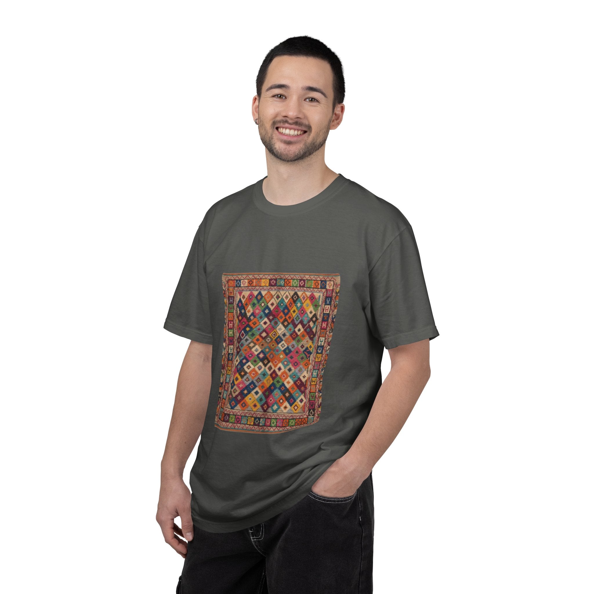 Colorful Kilim Rug Artwork T-Shirt | Geometric Ethnic Print