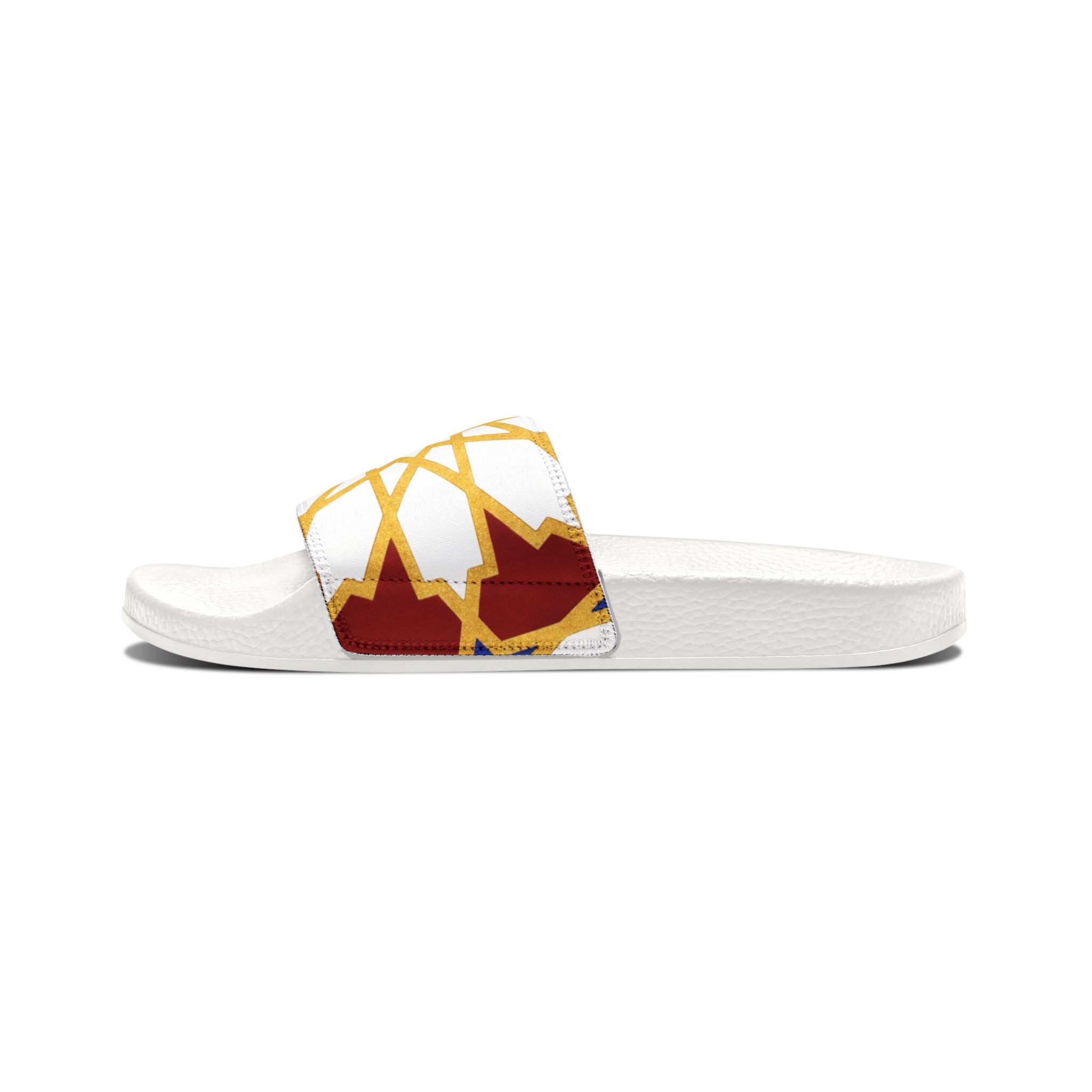 Gold Geometric Star Pattern Sandals | Slide Sandals