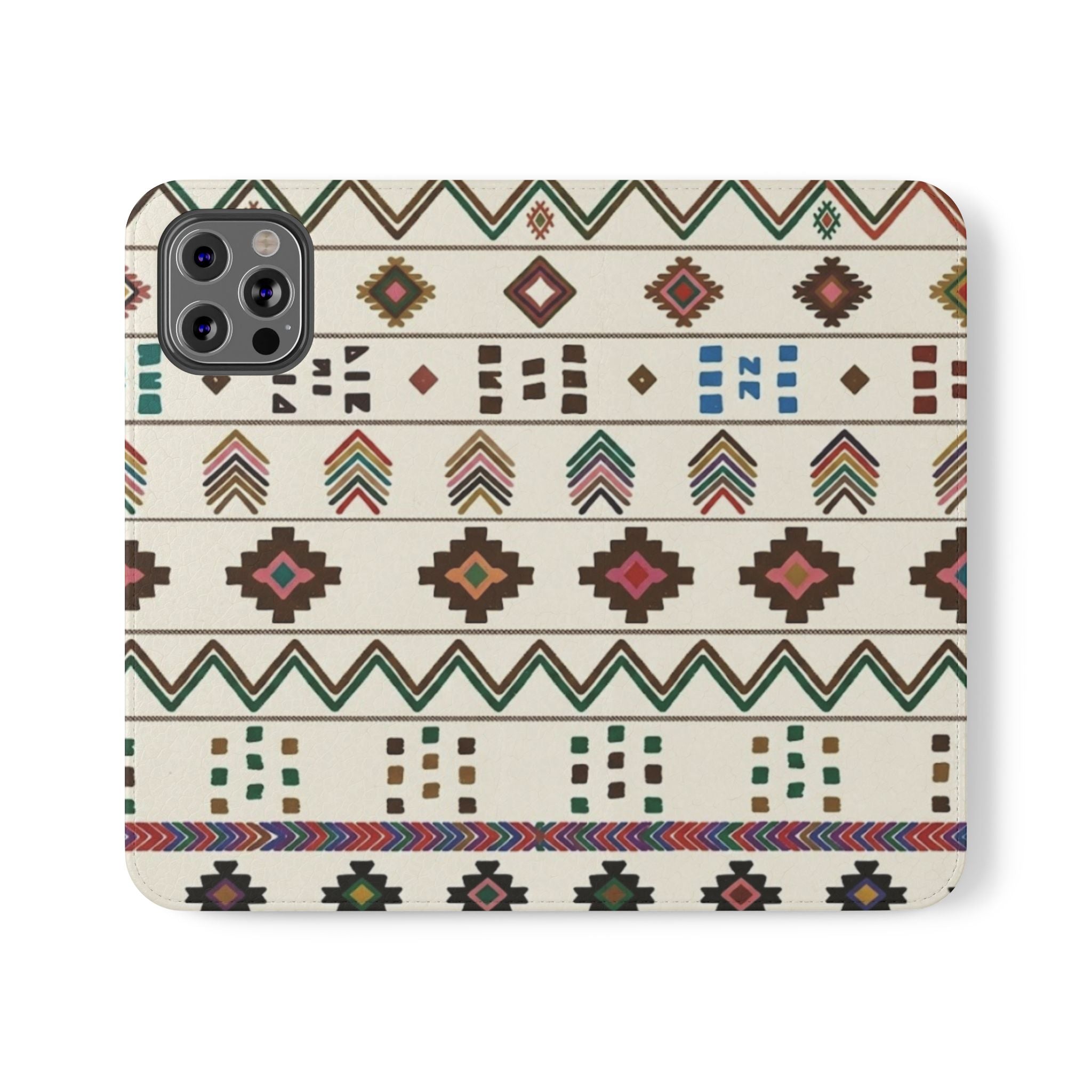 Southwestern Aztec Pattern Flip Case | Tribal Phone Wallet, Card Slots