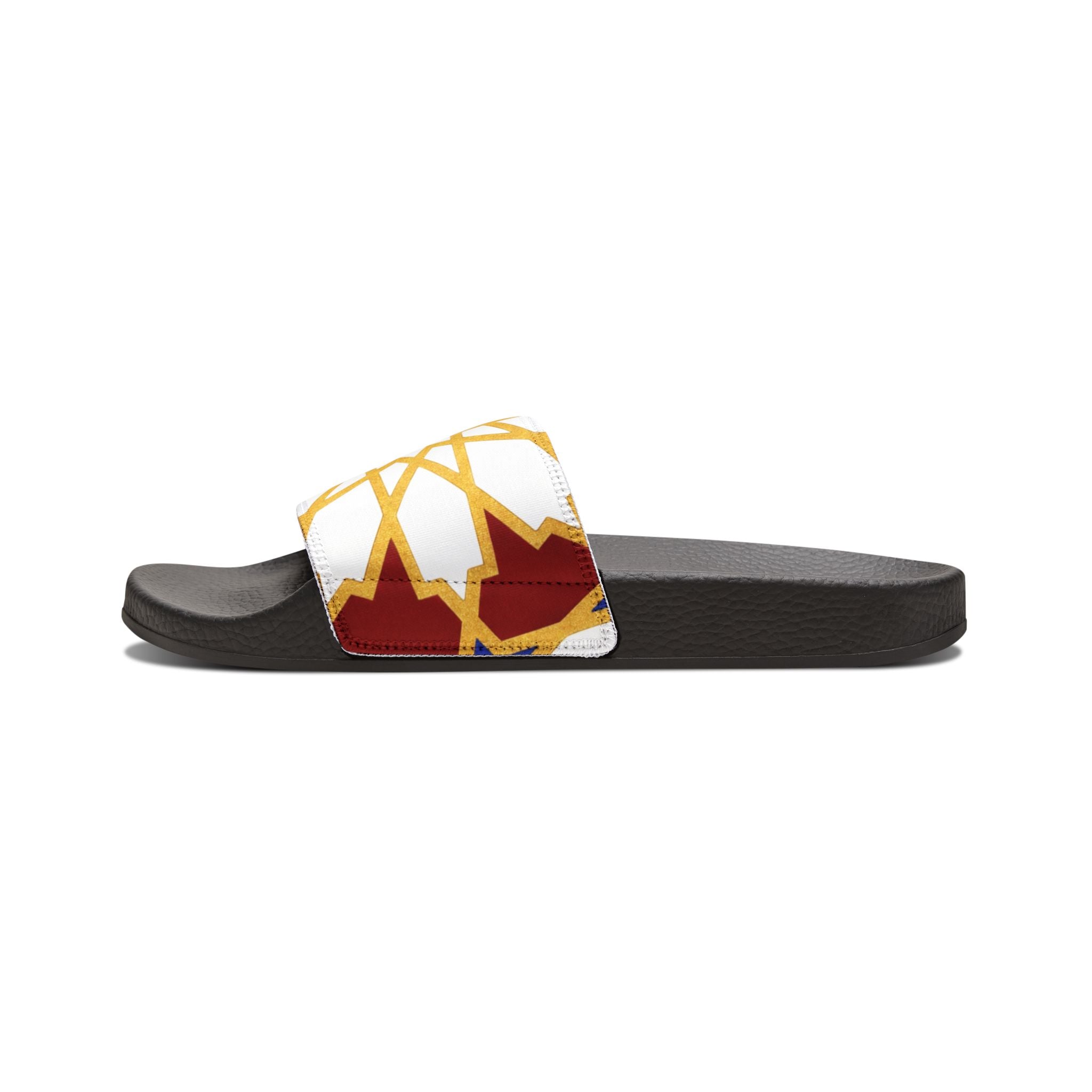 Gold Geometric Star Pattern Sandals | Slide Sandals