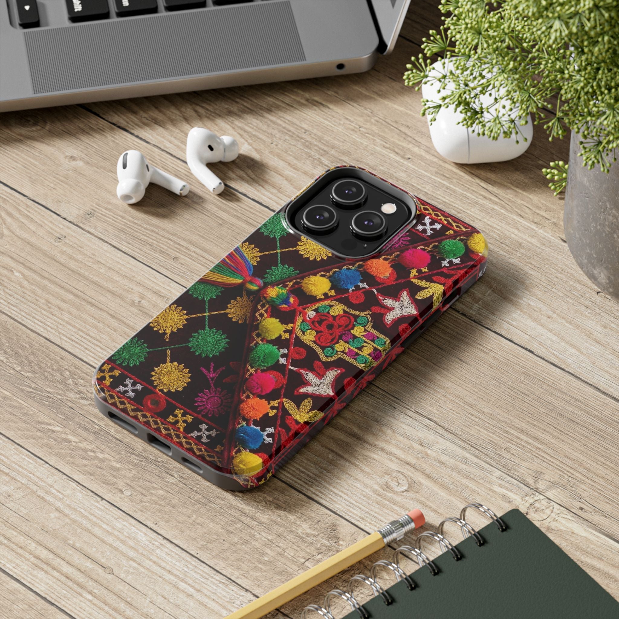 Colorful Pom Pom Pattern Phone Case | Tough Phone Case
