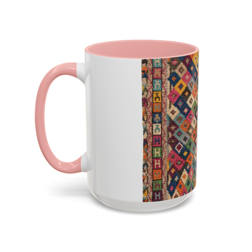 Colorful Kilim Diamond Pattern Mug | Accent Coffee Mug 11oz 15oz