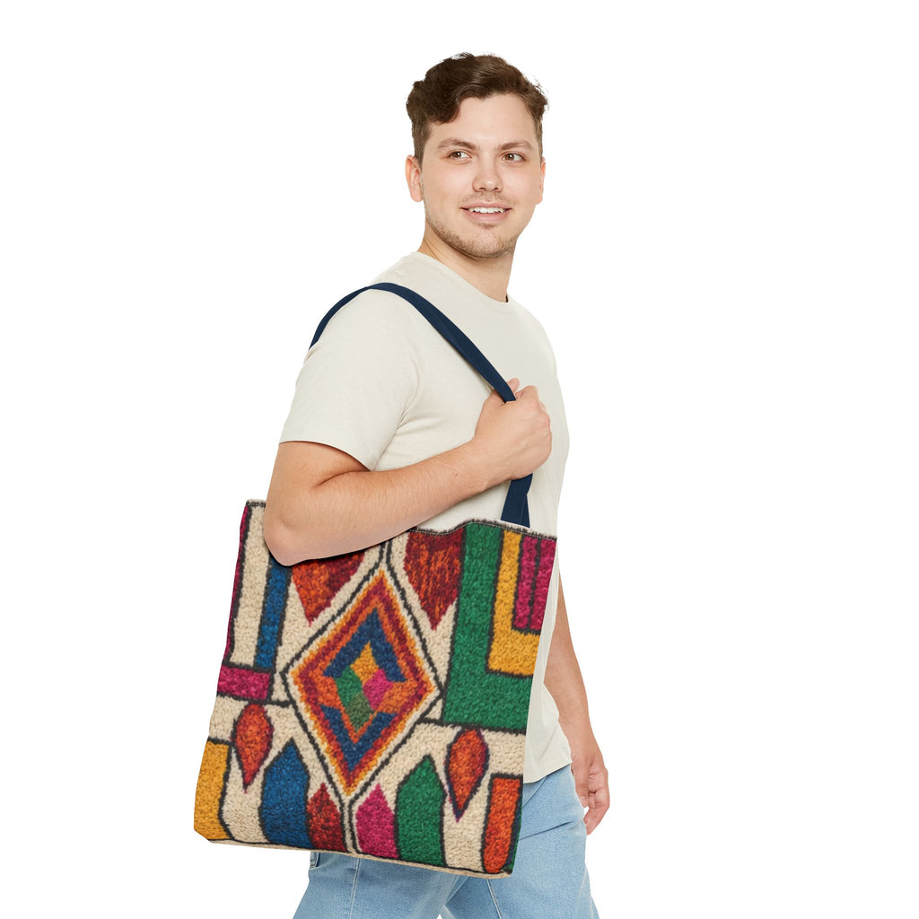 Colorful Geometric Kilim Pattern Tote | Boho Aztec Tribal Bag