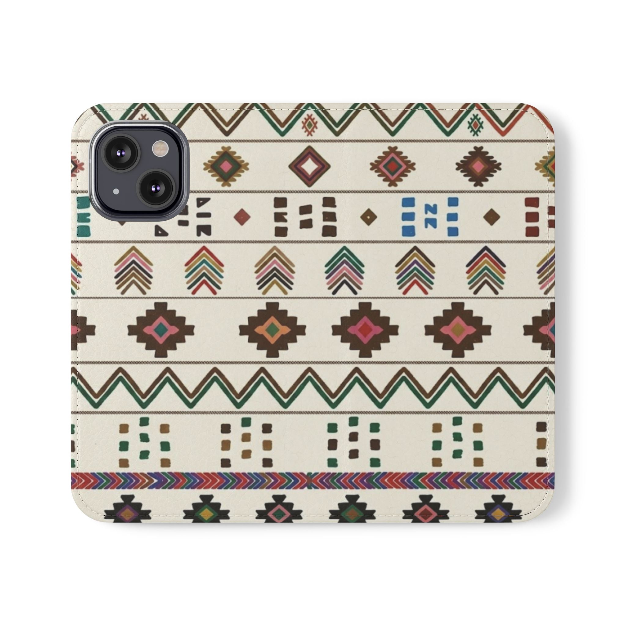 Southwestern Aztec Pattern Flip Case | Tribal Phone Wallet, Card Slots
