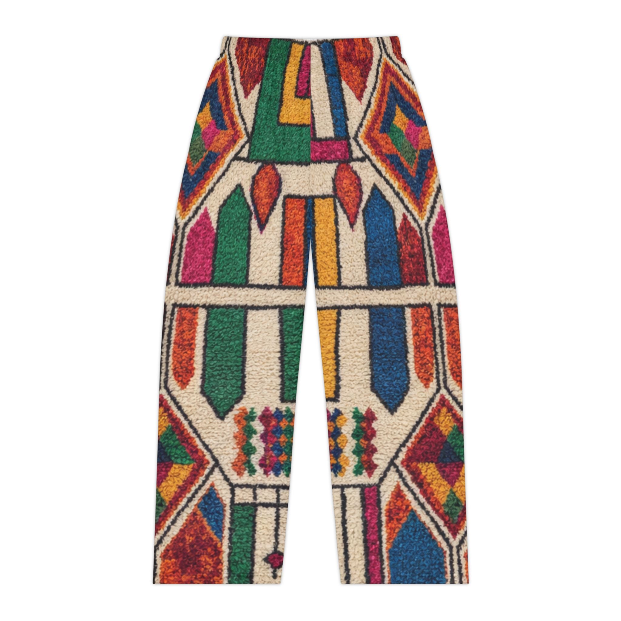 Colorful Geometric Berber Pattern Women's Pants | All-Over Print Lounge