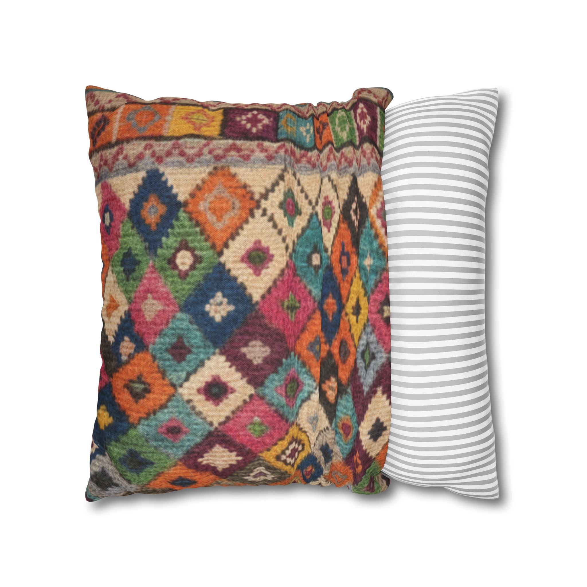 Bohemian Kilim Pattern Pillowcase Spun Polyester Square Pillowcase