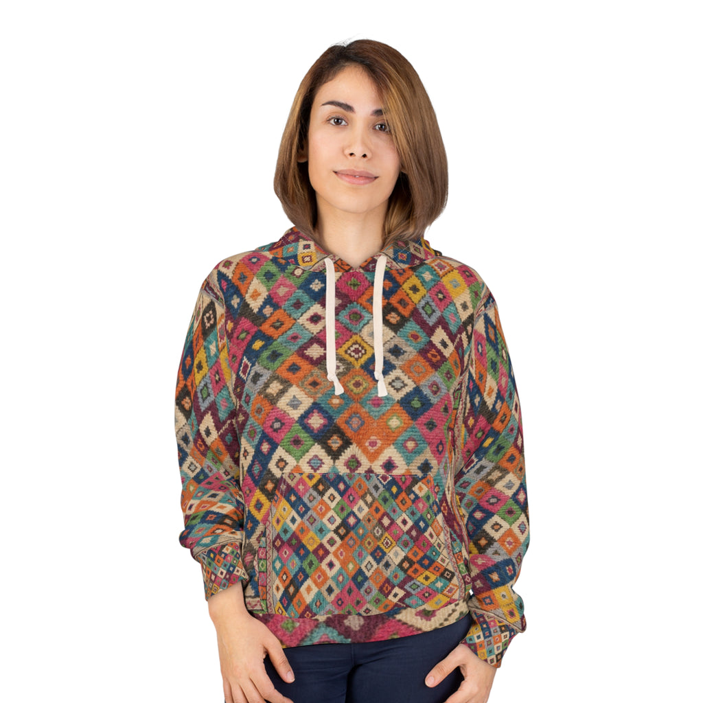 Colorful Kilim Diamond Pattern Hoodie | All-Over Print