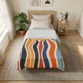 Retro Sunburst Bedding duvet cover | Mid Century Modern abstract waves