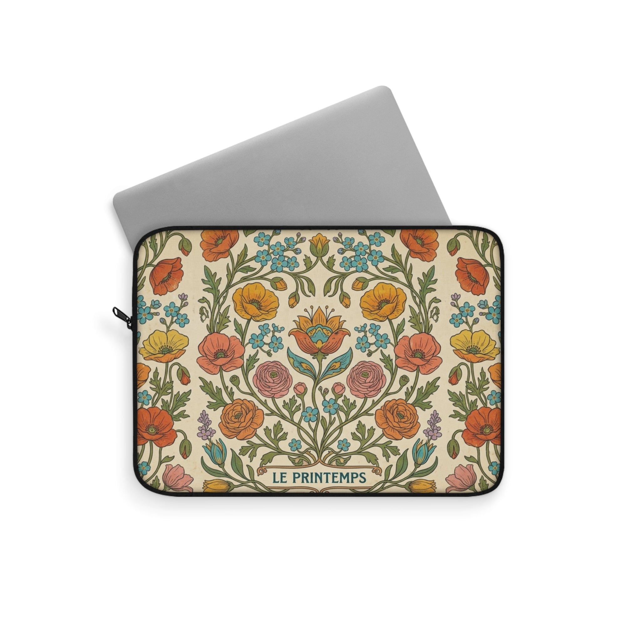 Le Printemps Floral Pattern Laptop Sleeve | Vintage Cottagecore Flowers