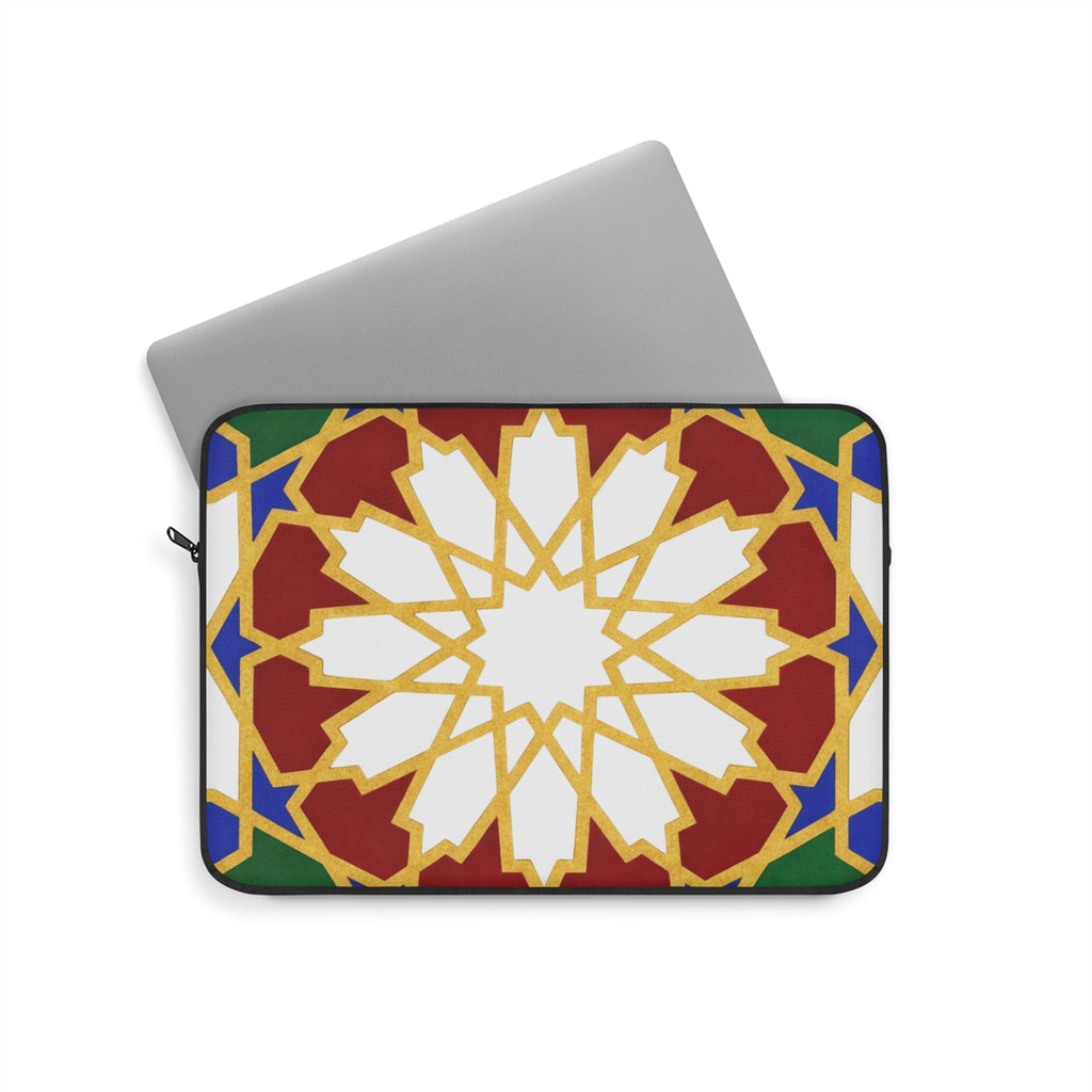 Geometric Moroccan Star Pattern Laptop Sleeve | Moroccan Tile Style
