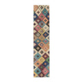 Colorful Kilim Diamond Pattern Table Runner | Cotton Poly