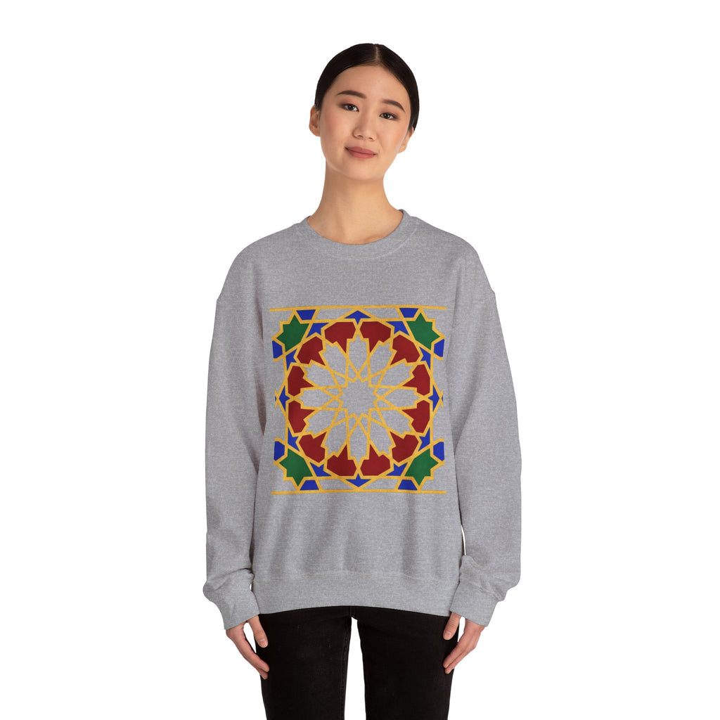 Geometric Moorish Tile Sweatshirt | Moroccan Mosaic Pattern