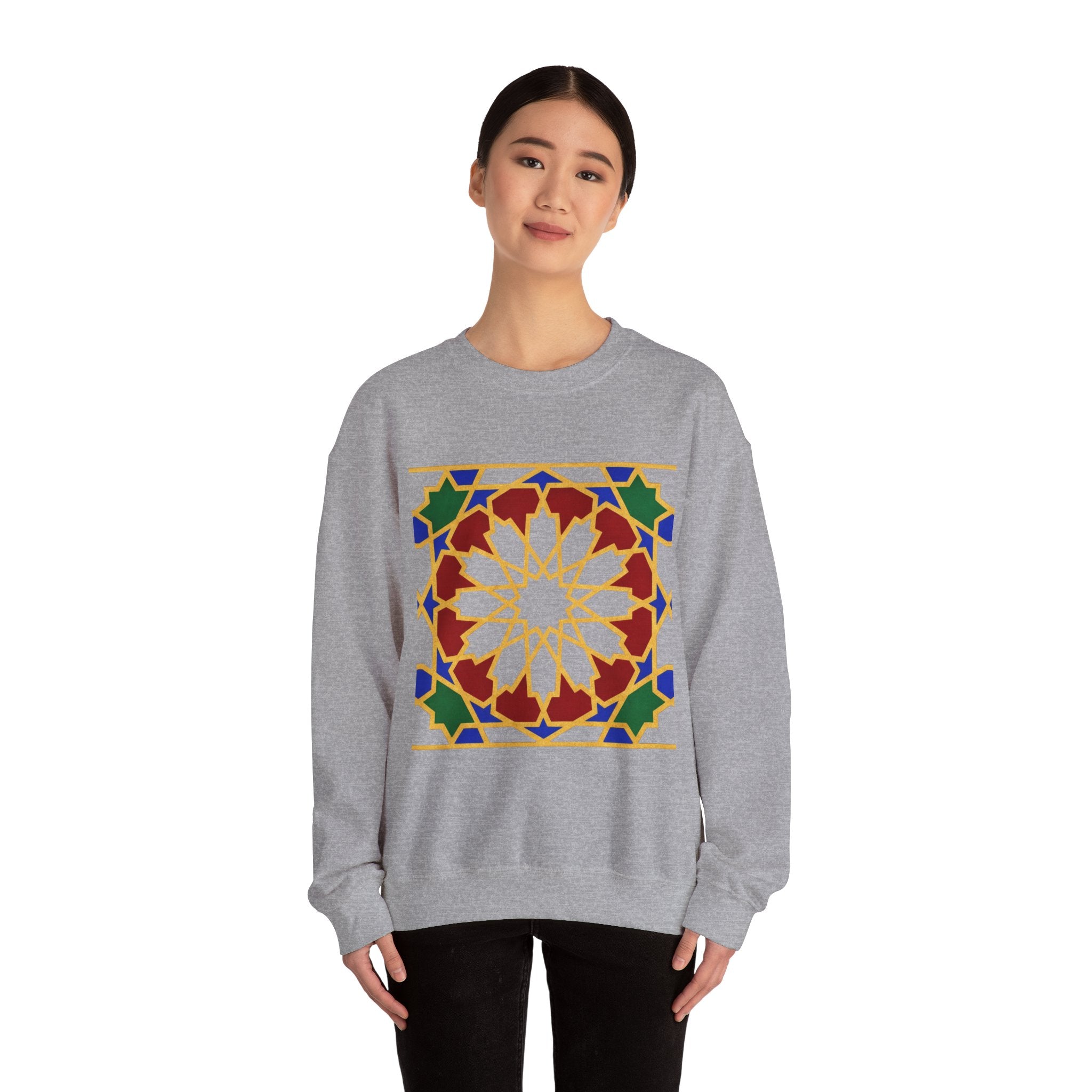 Geometric Moorish Tile Sweatshirt | Moroccan Mosaic Pattern