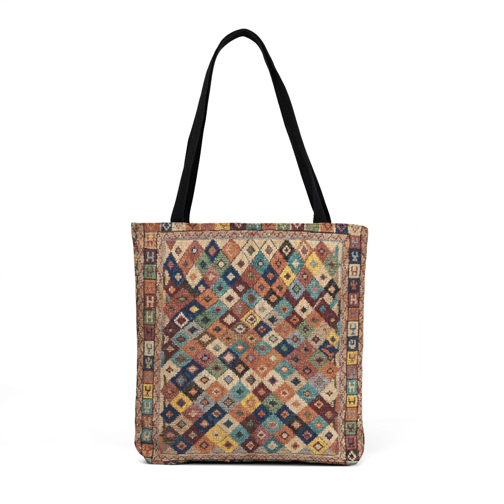 Vintage Moroccan Rug Woven Tote | Kilim Pattern Tote Bag