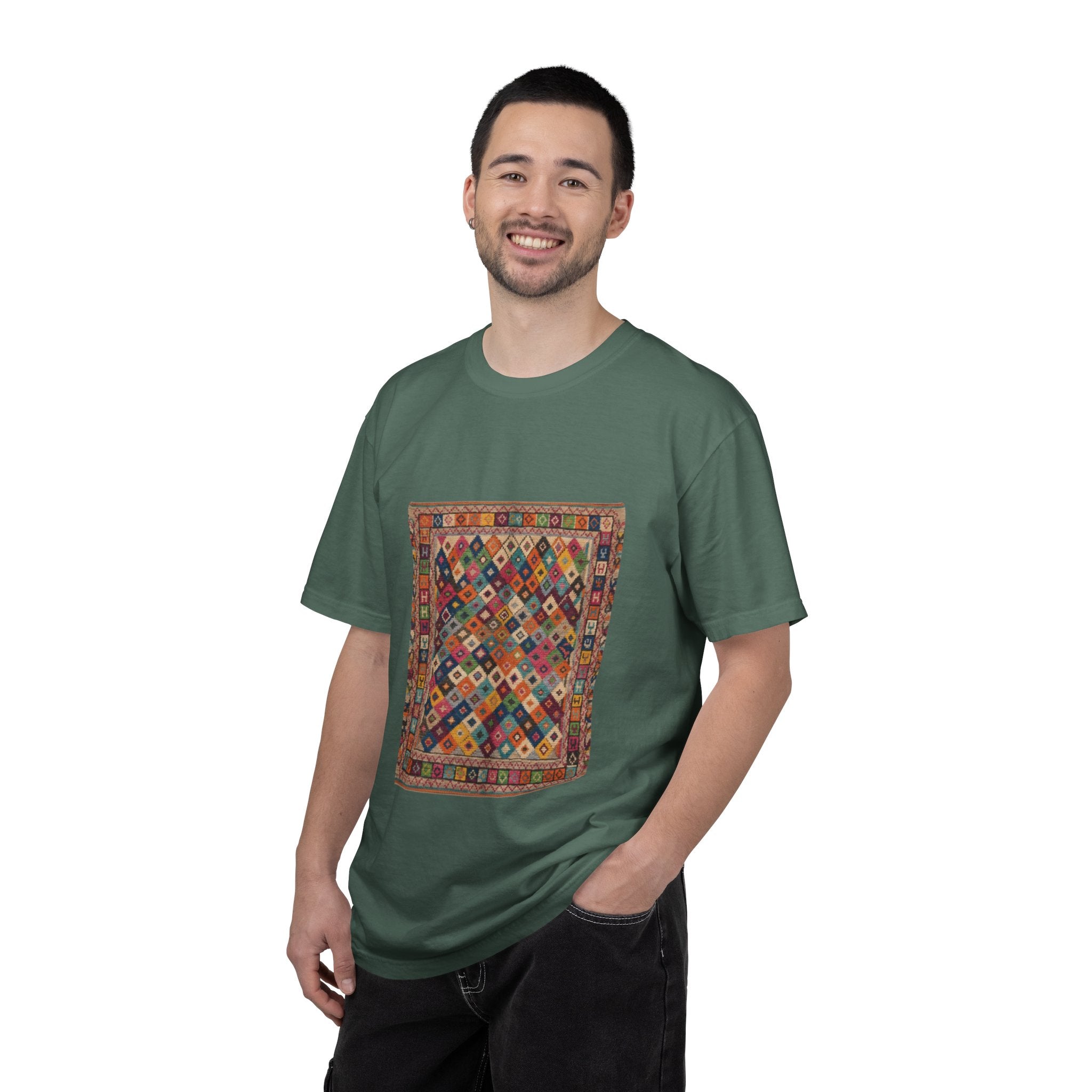Colorful Kilim Rug Artwork T-Shirt | Geometric Ethnic Print