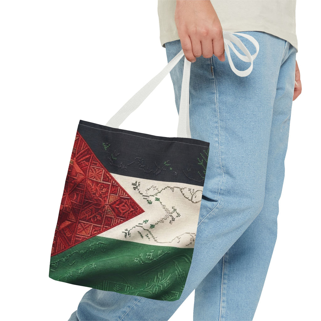 Palestine Flag Pattern Tote Bag | AOP Palestinian Textile Design