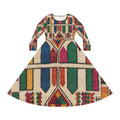 Geometric Moroccan Berber Pattern Dress | Long Sleeve AOP Skater Dress