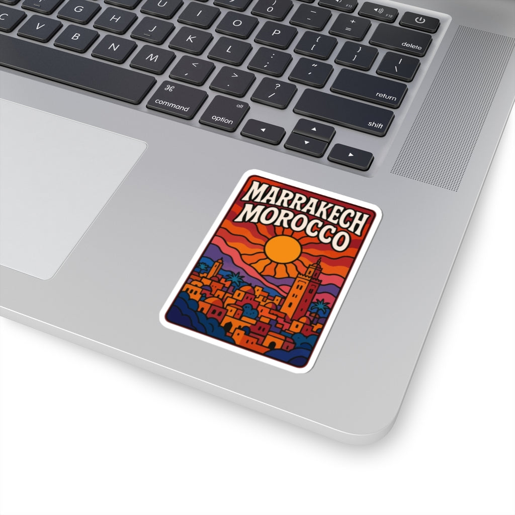 Marrakech Morocco sunset town Sticker | Kiss-cut travel decal