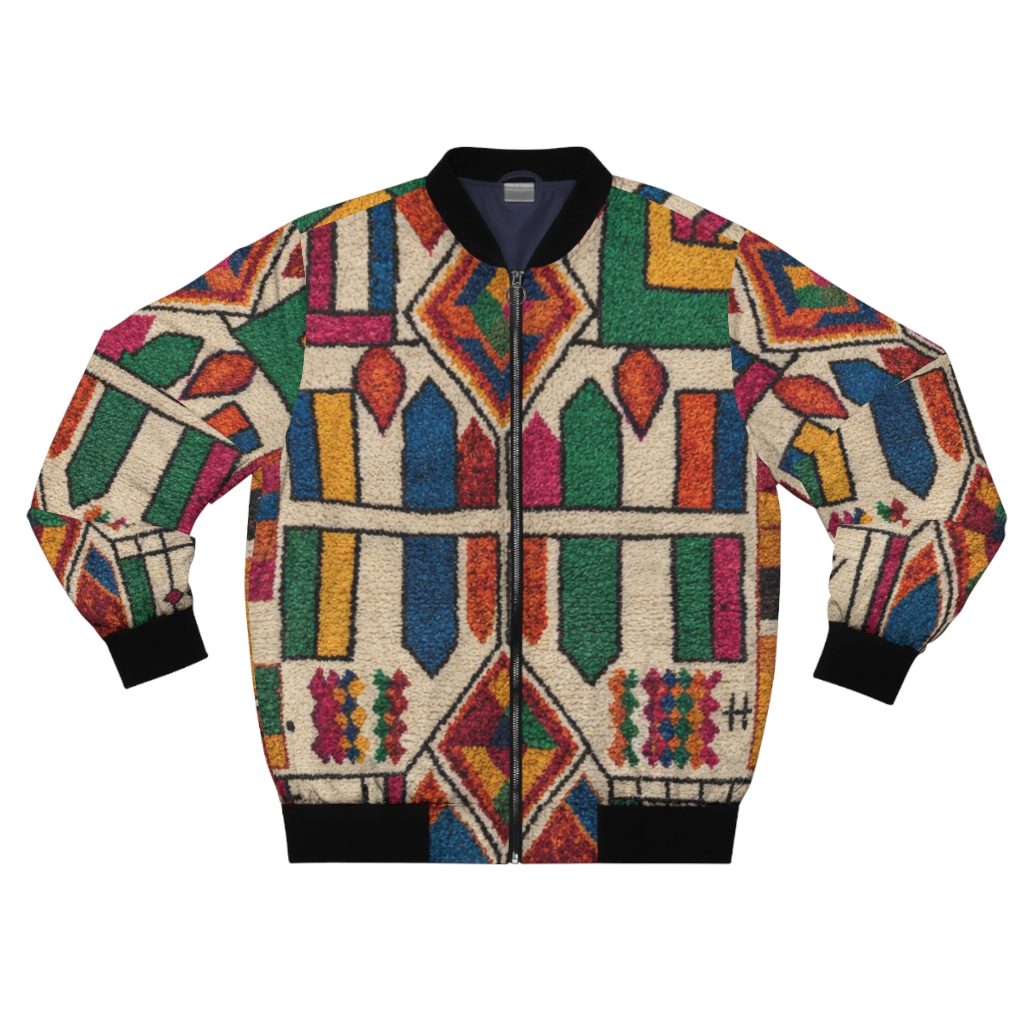 Colorful Geometric Pattern Bomber Jacket | All-Over Print
