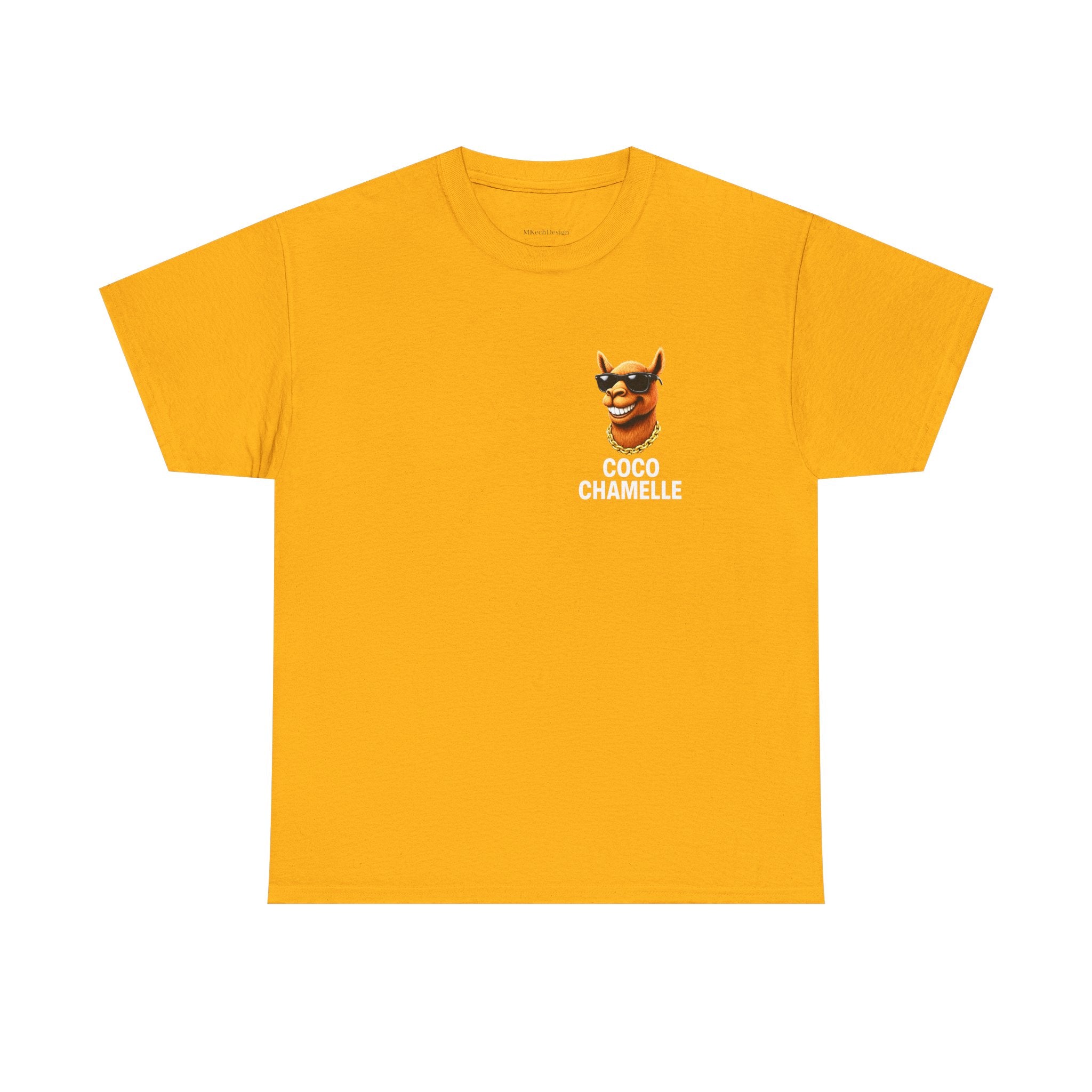 Coco Chamelle Tee Shirt - Cool Camel with Sunglasses & Gold Chain
